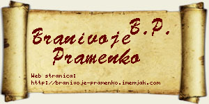 Branivoje Pramenko vizit kartica